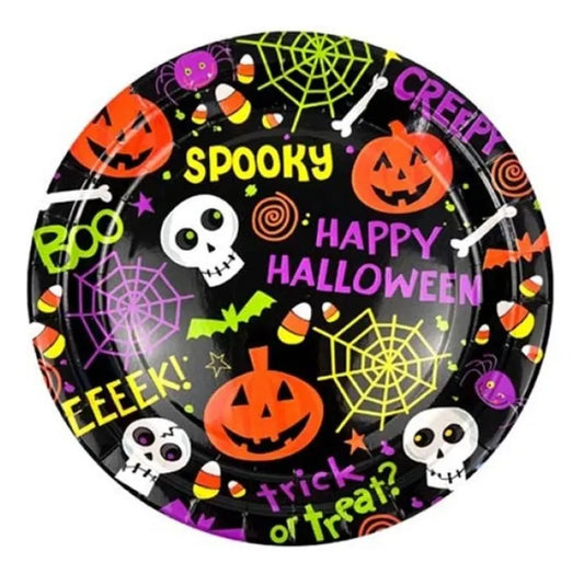 Platos De Halloween 23cm Deco Fiesta Pack X10