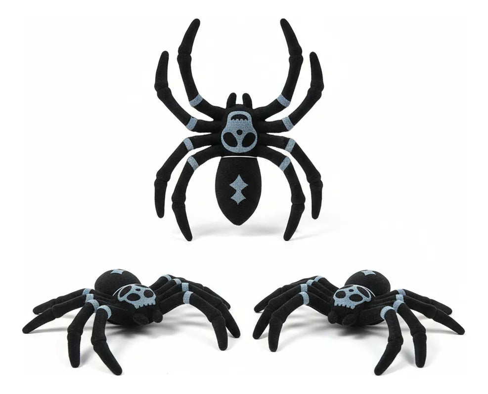 Set X 3 Araña De Felpa Decoracion Halloween