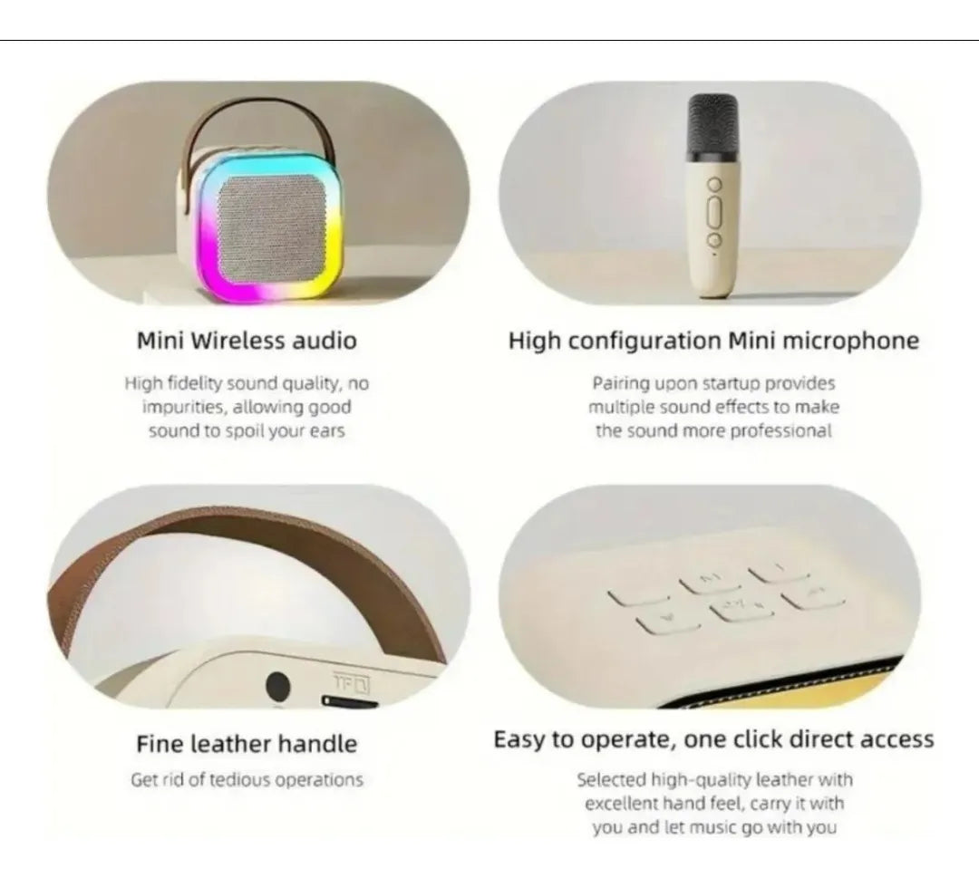 Parlante Con Bluetooth Mini Con Micrófono Karaoke