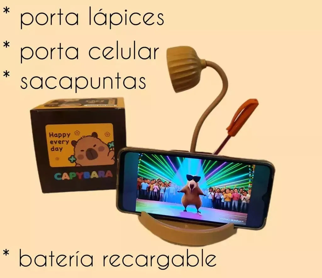 Lampara Veladora Led Capibara Usb Accesorios 25cm