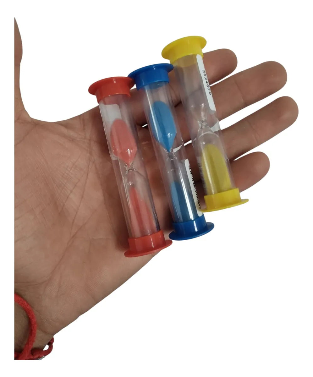Reloj De Arena Mini 9x3 Cm Pack X6 Varios Colores