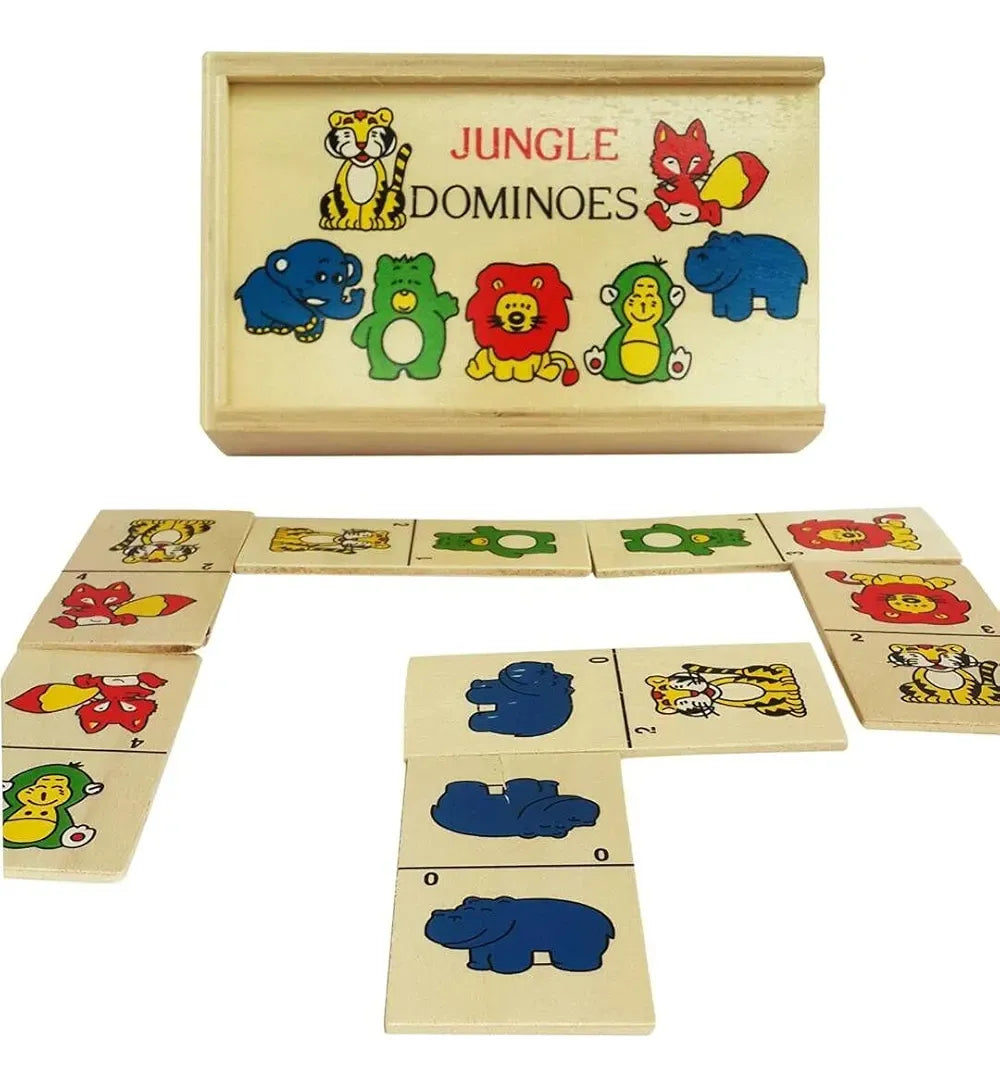 Domino en madera animales de la selva
