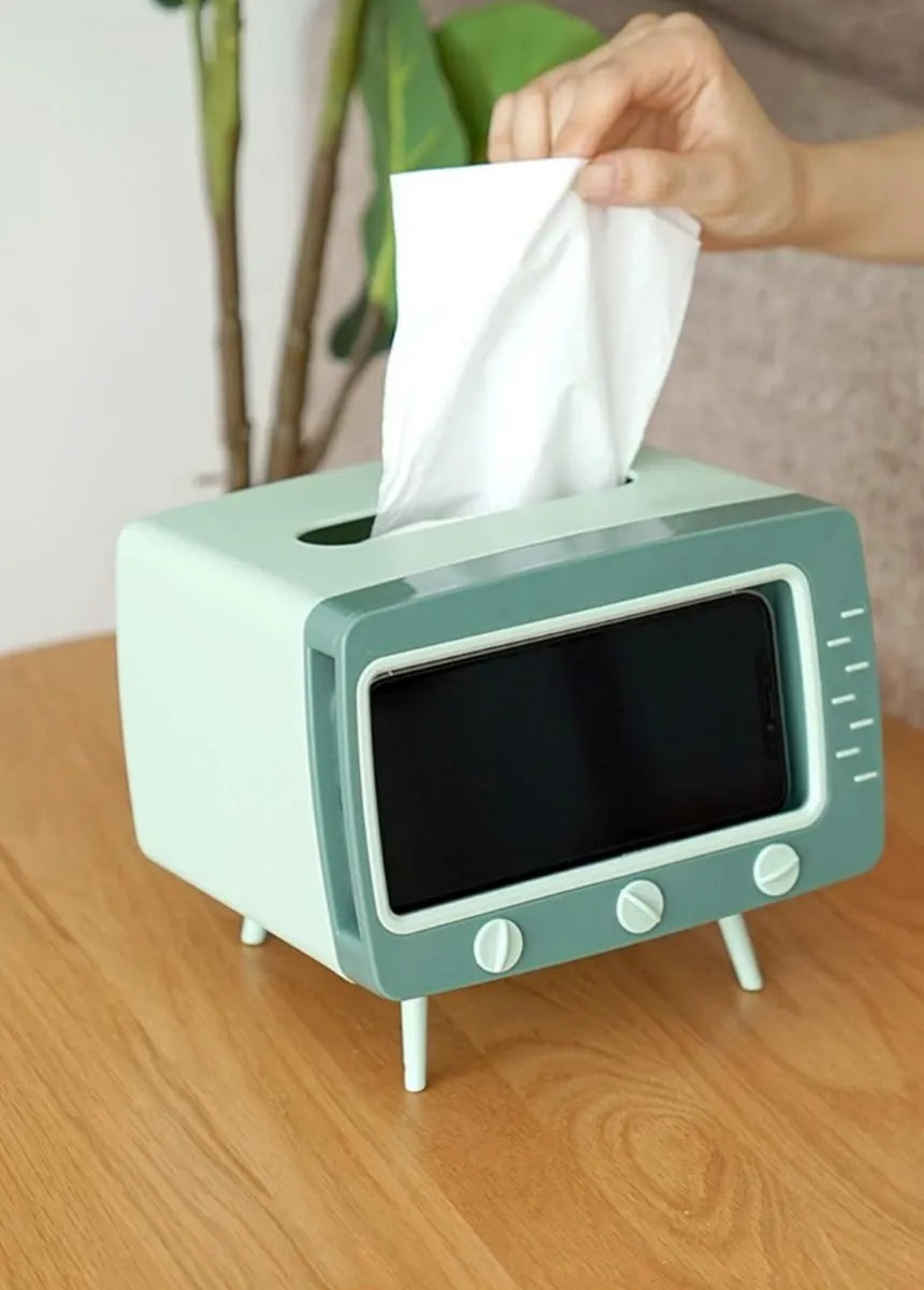 Televisión De Juguete Porta Celular Pañuelos 18cm