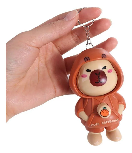 Llavero Muñeco Capybara 10cm Gira Gira 3 Caras