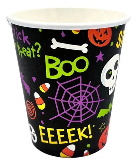 Pack De 10 Vasos Descartables 250ml Halloween