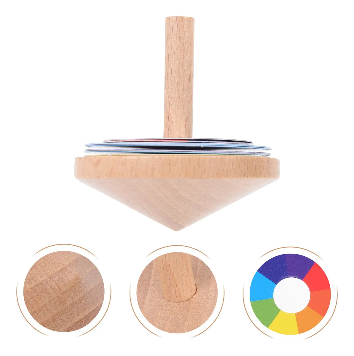 Trompo Giroscopio En Madera 5x5cm 12 Pegatinas