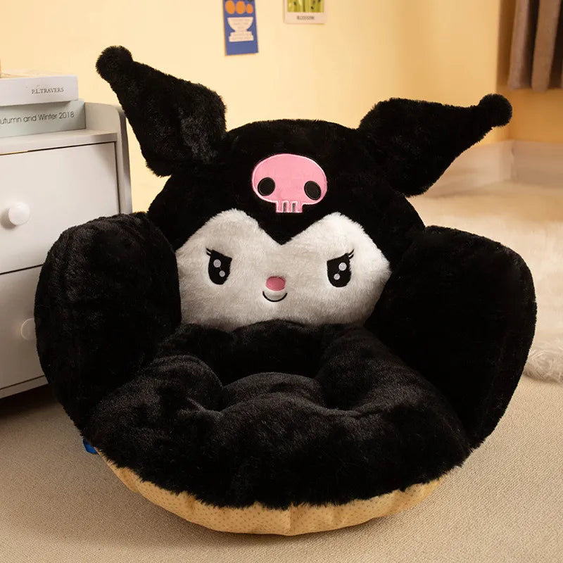 Asiento Sillón De Felpa Infantil Kuromi Negro