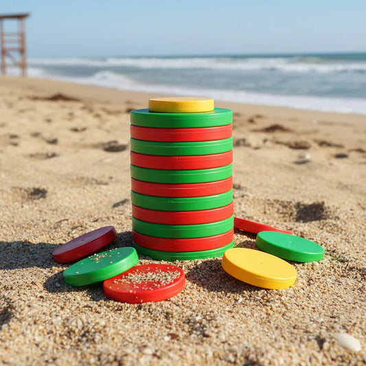 Tejo De Madera En Red 13 Piezas En Colores 13mm
