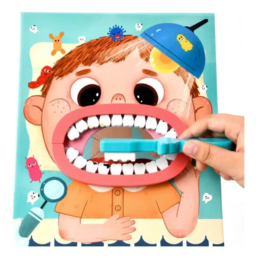 Juego De Dentista en Madera Montessori Imantado 54pcs
