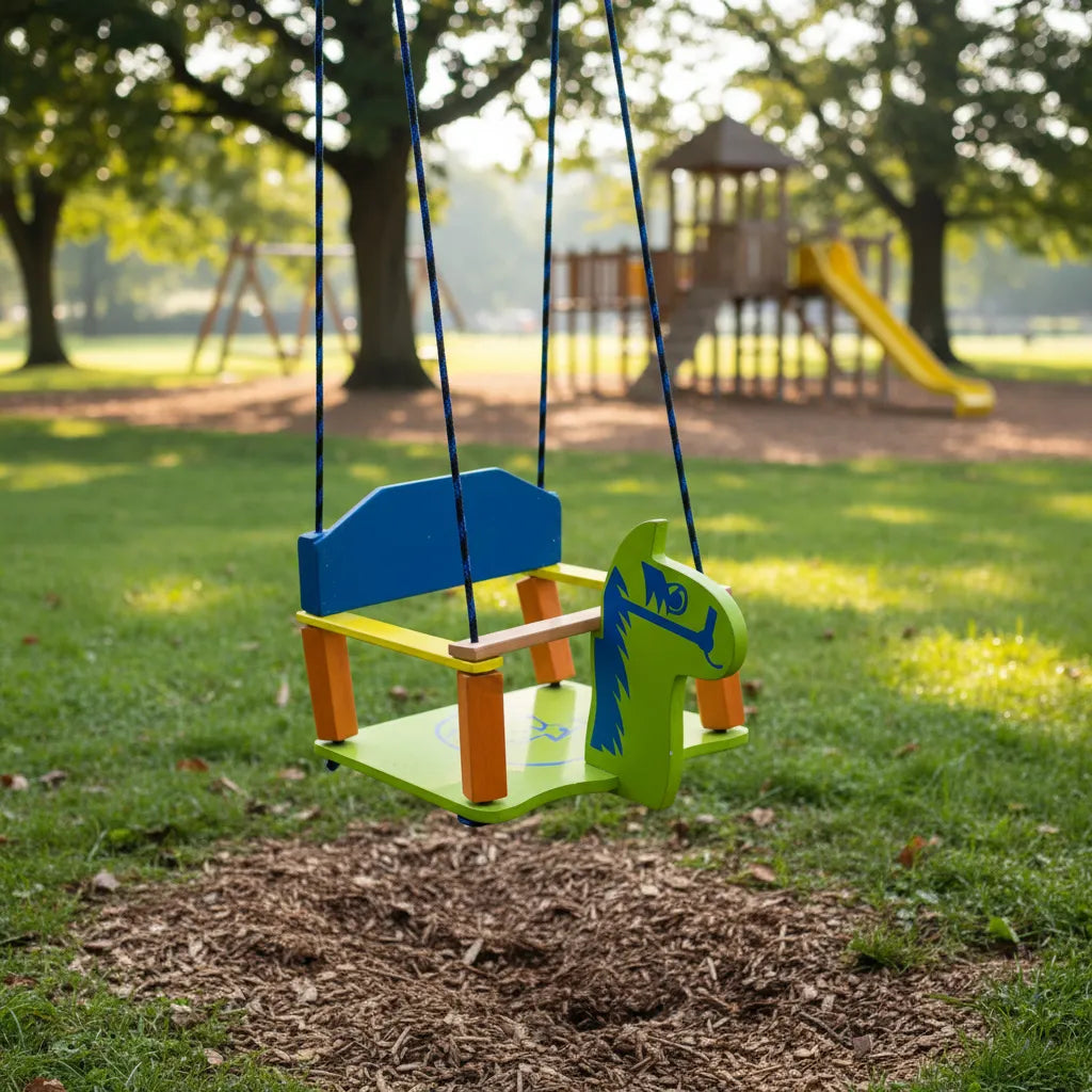 Hamaca Bebe De Madera 35x33 Con Soporte Protector