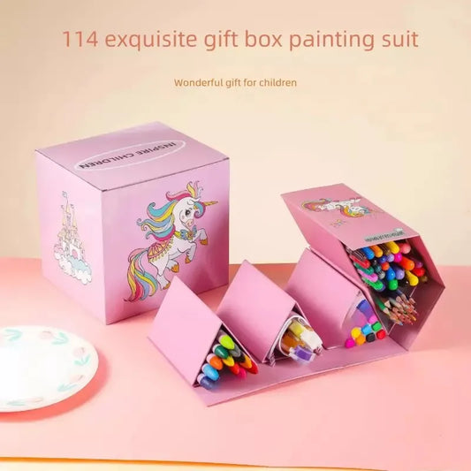 Set De Arte Dibujo Box Unicornio 93 Piezas