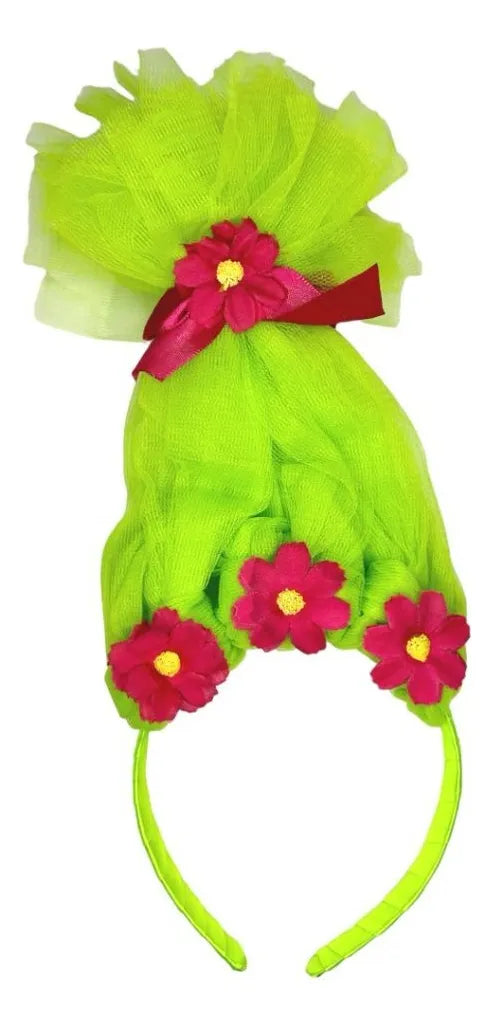 Tiara Vincha De Tul Modelo Trolls 3 Colores