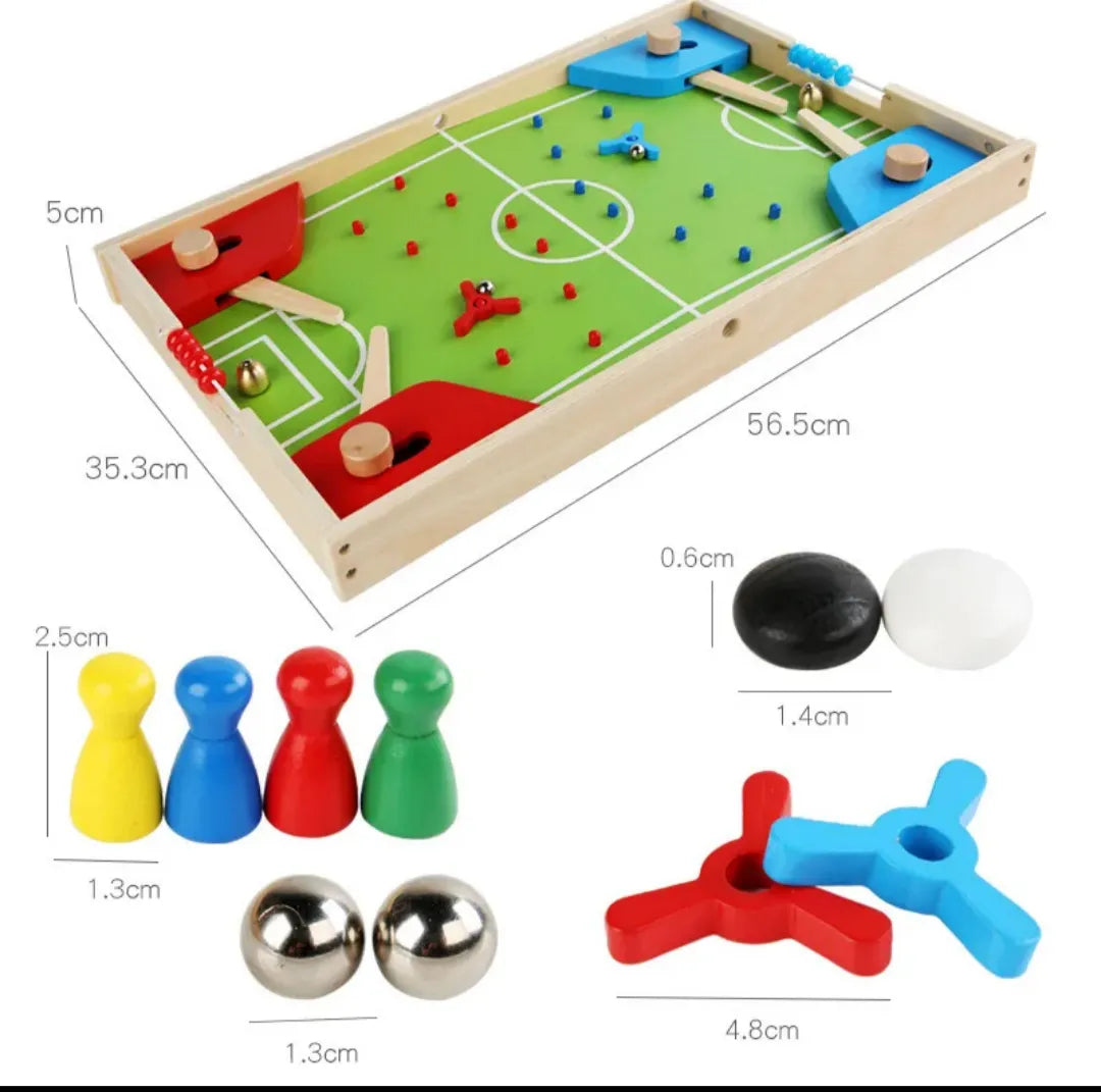 Juego De Mesa 3 En 1 Fútbol Ludo En Madera 56x35cm