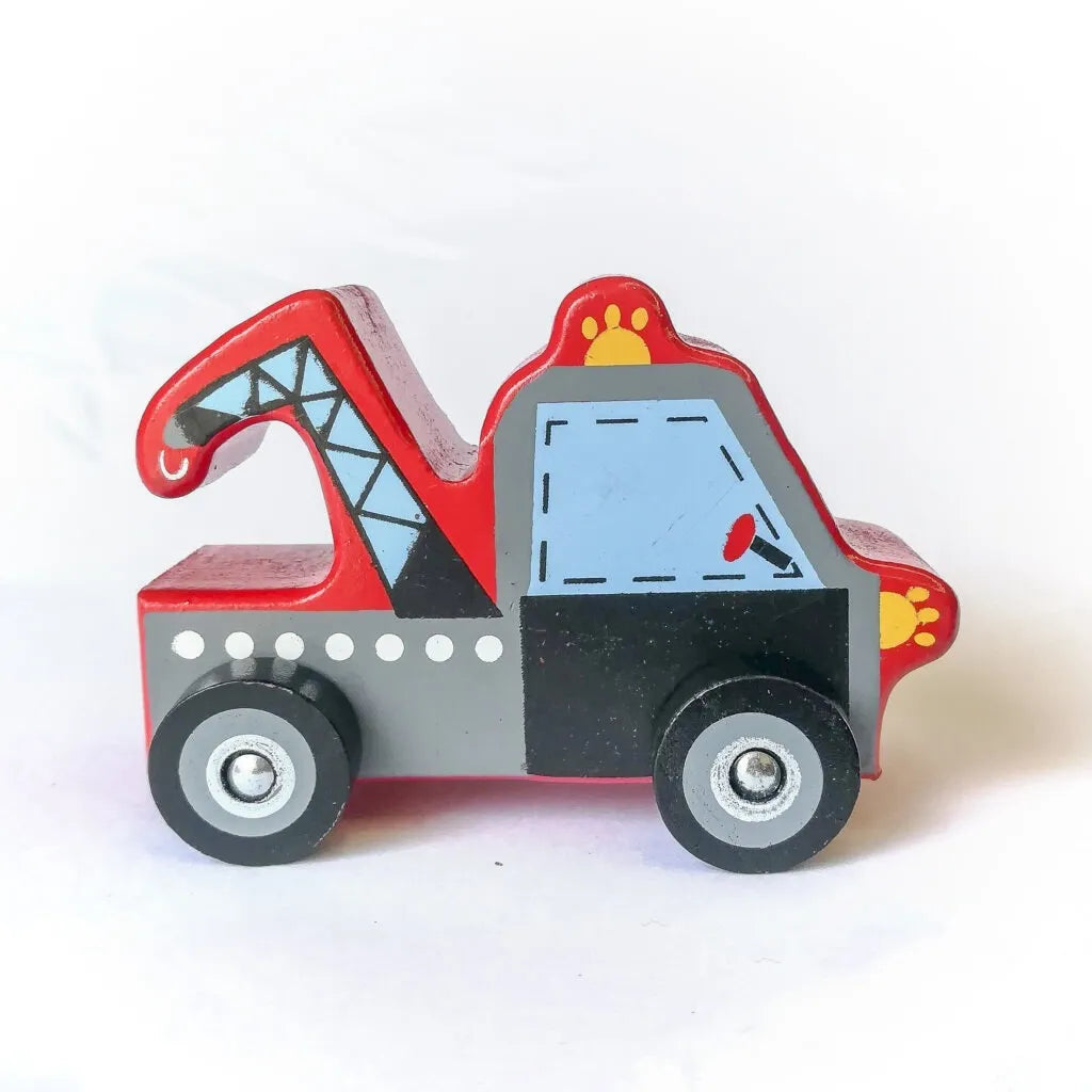 Autos De Madera Pack X6 Unidades Montessori 9 Cm