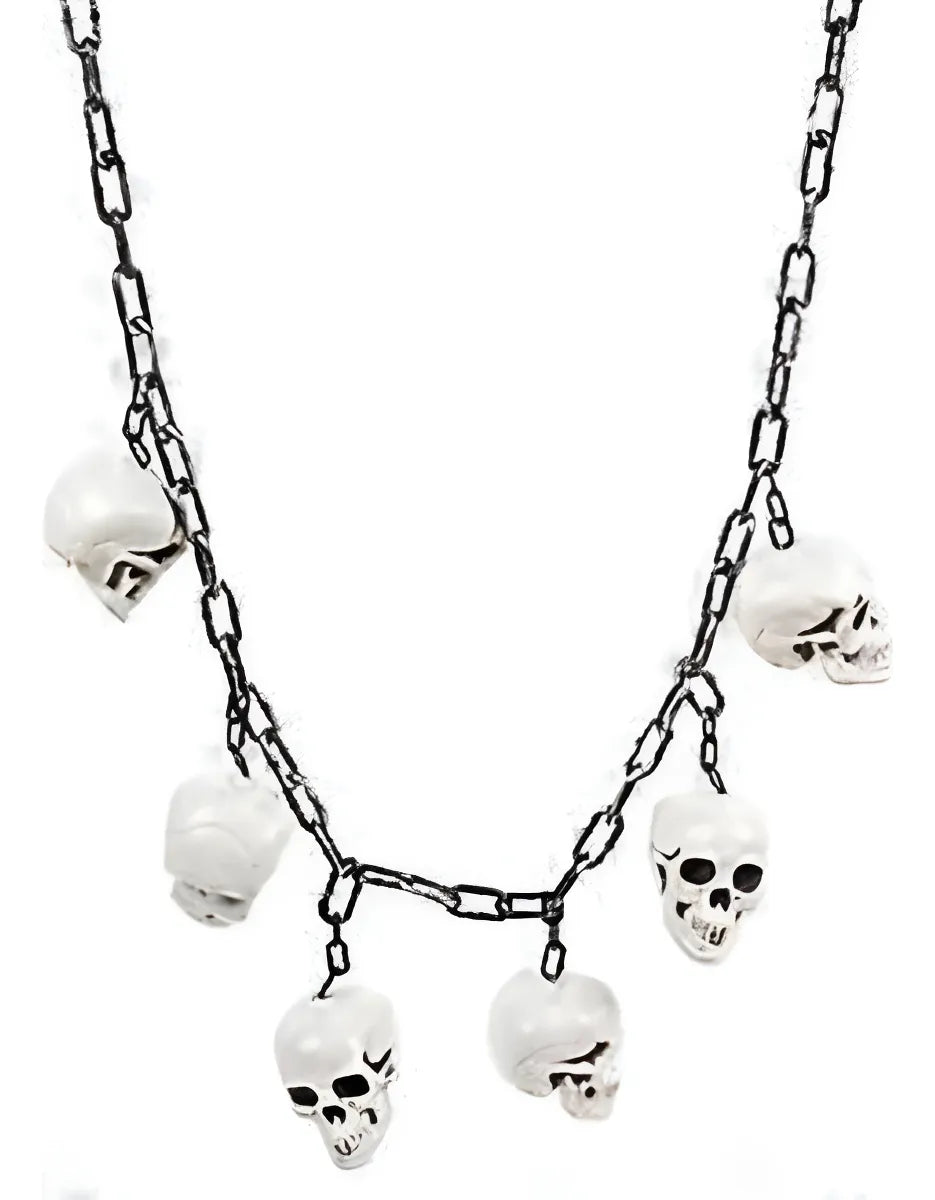 Decoración Halloween Cadena De Calaveras 5pc 110cm