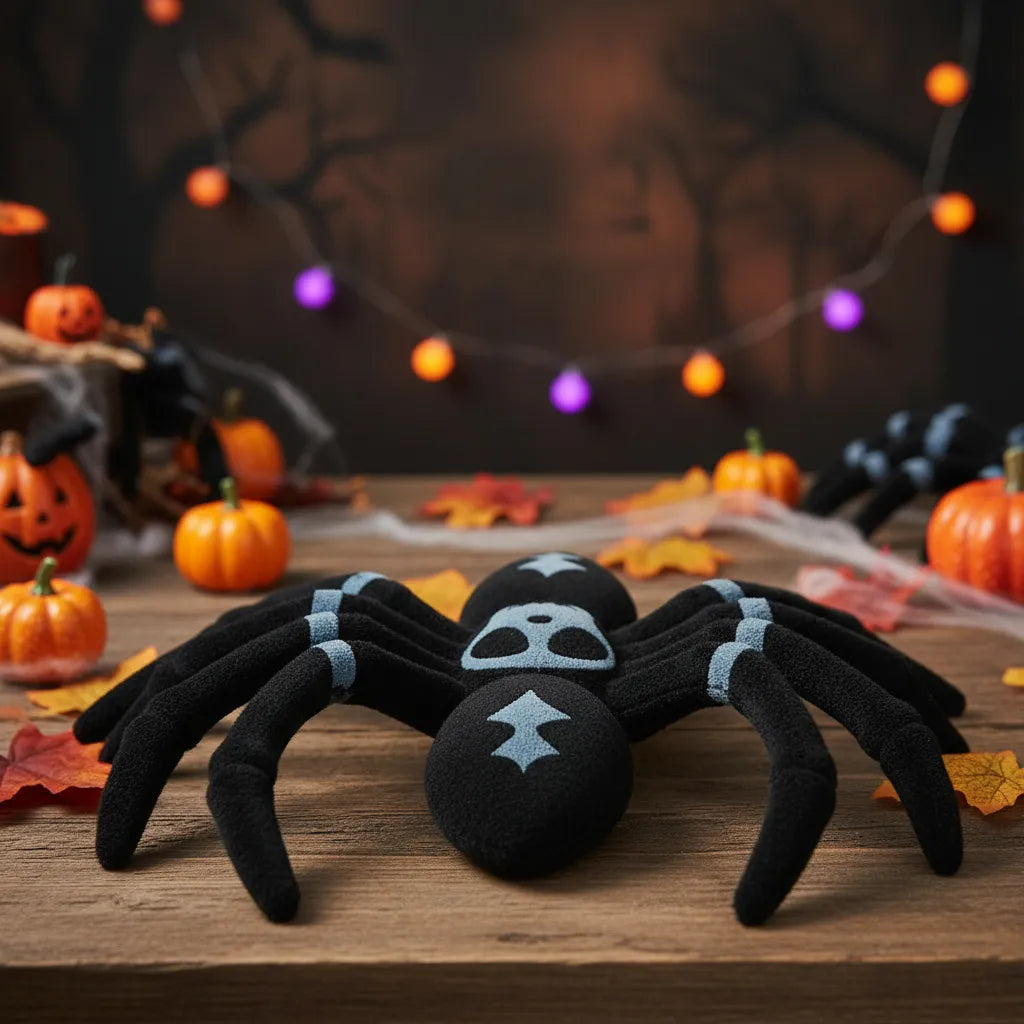 Set X 3 Araña De Felpa Decoracion Halloween