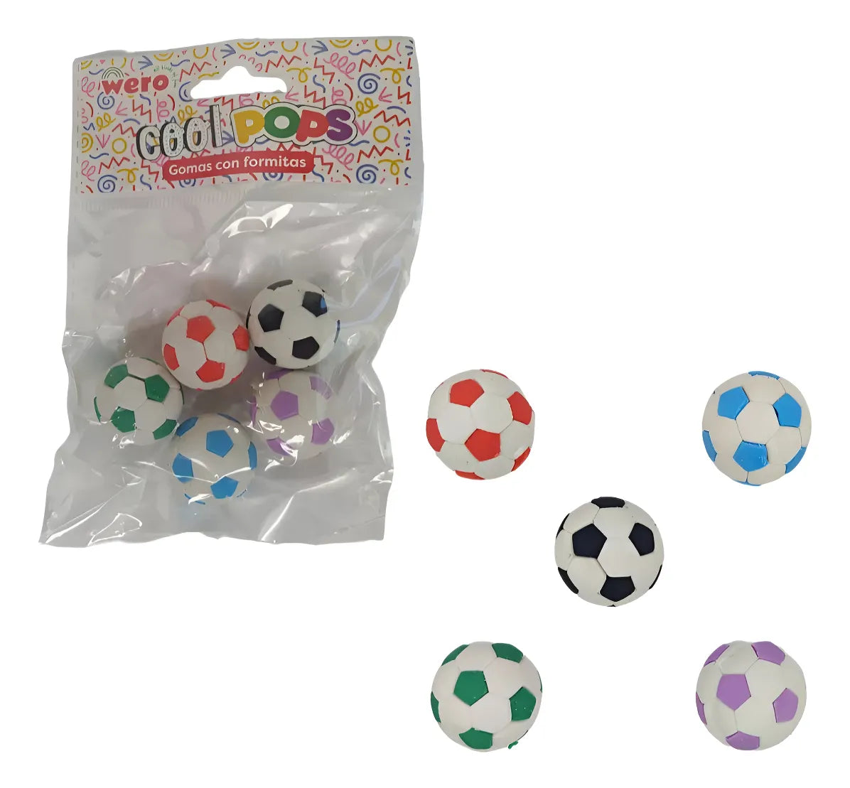 Gomas De Borrar Pelota De Futbol Pack X12 Souvenir