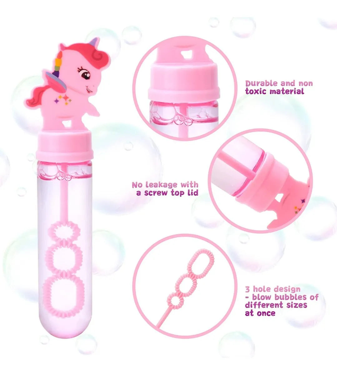 Set 24 Burbujeros 14 Cm Unicornio Fiesta Sorpresita