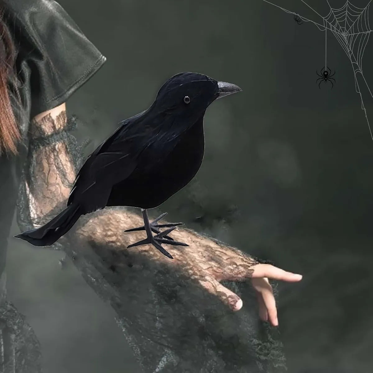 Cuervo Negro Decorativo Halloween 18x10 Cm