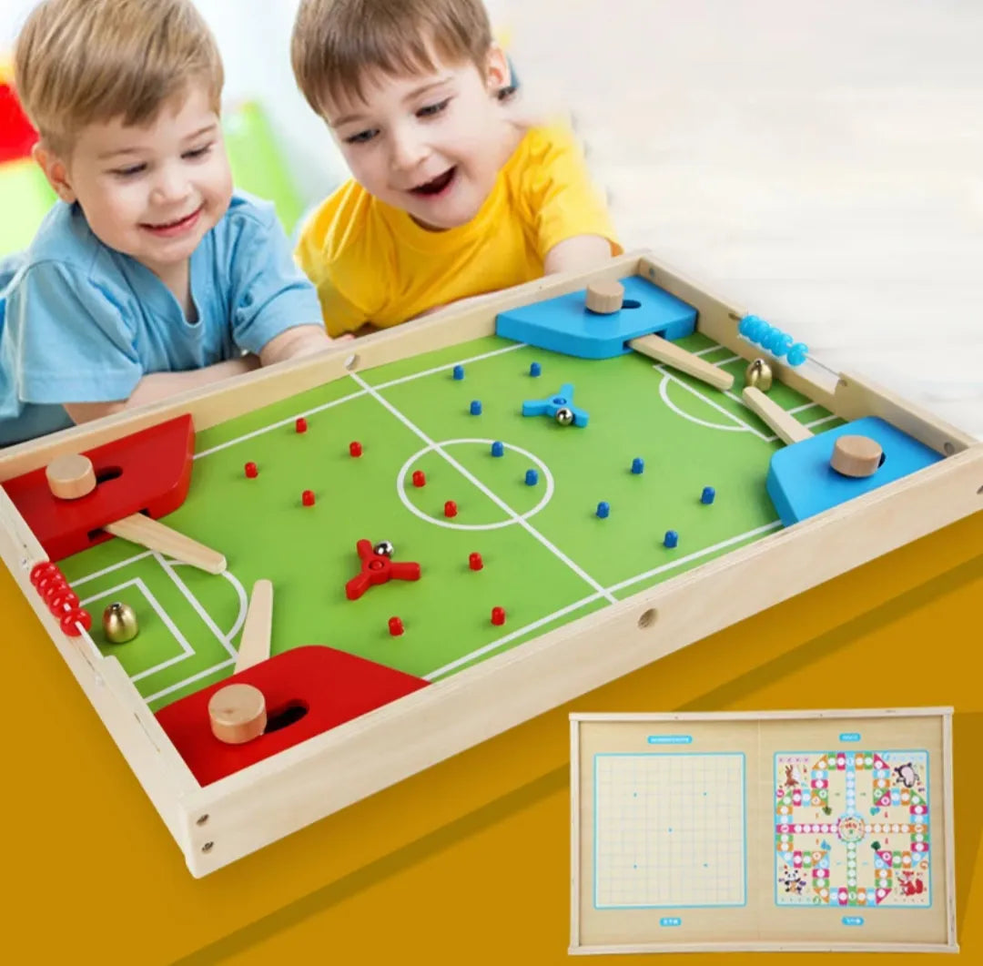 Juego De Mesa 3 En 1 Fútbol Ludo En Madera 56x35cm
