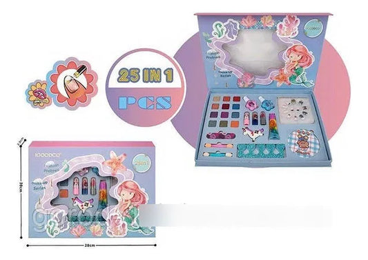 Set Maquillaje Infantil Sirena 25 En 1