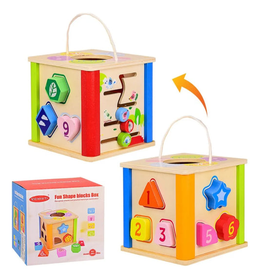 Cubo Didáctico En Madera Multifuncional Montessori
