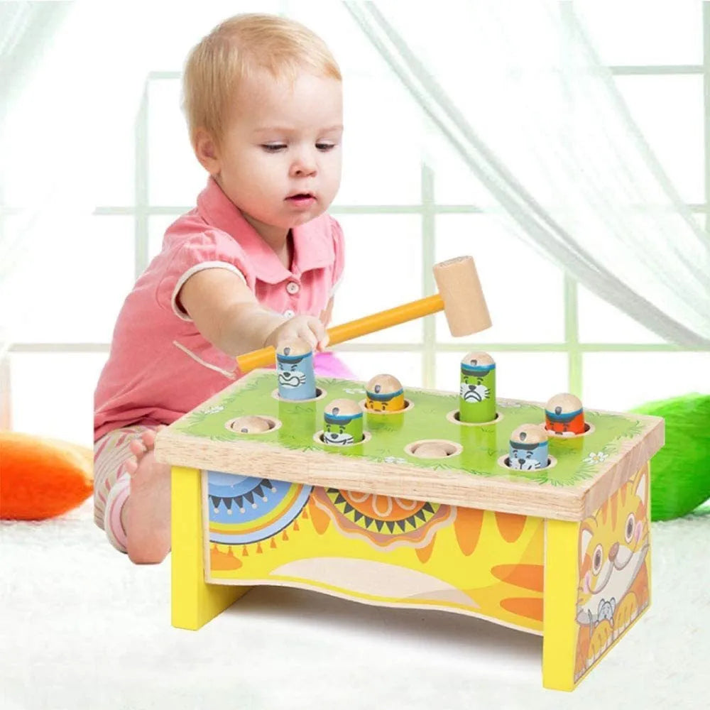 Juego De Descarga topo En Madera Con Dos Martillos