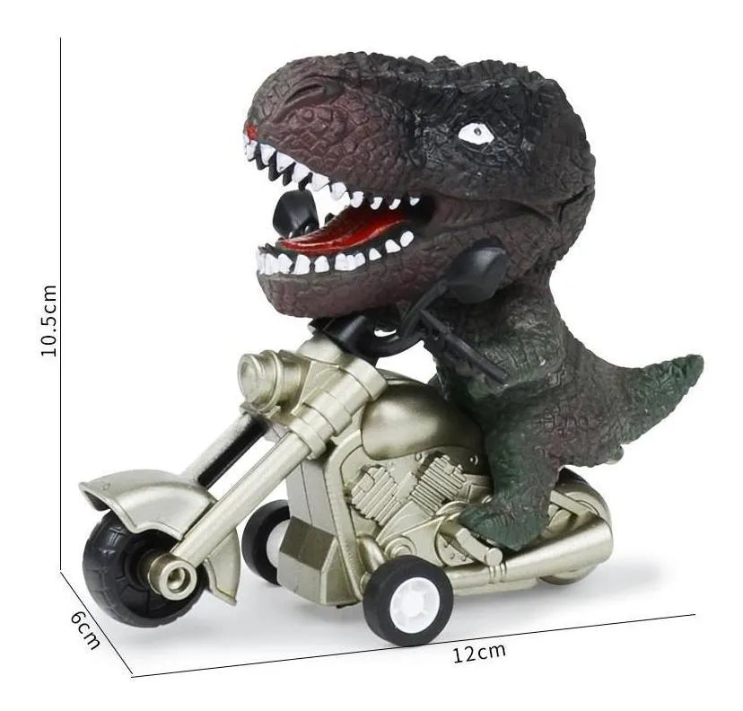 Dinosaurio En Moto A Fricción Dos Modelos 13 Cm