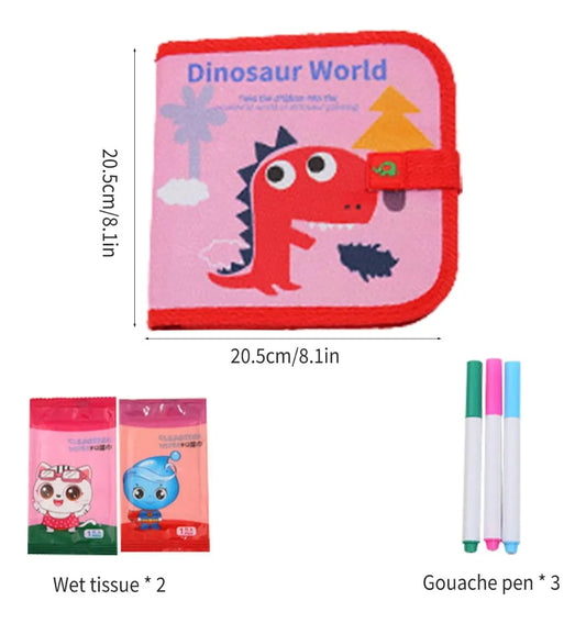 Libro Para Colorear 3 Colores Diseños Reutilizable