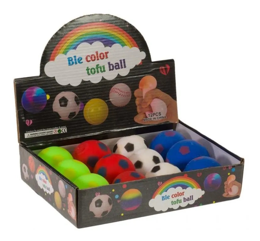 Squishy Ball Pelota De Fútbol Caja X12 Unidades
