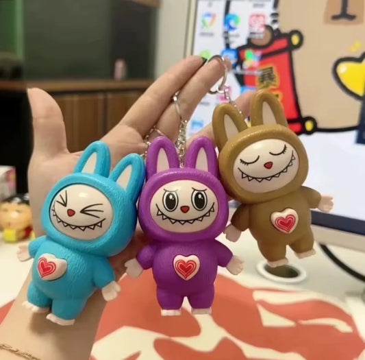 Llavero Muñeco Labubu 10cm Gira Gira 3 Caras