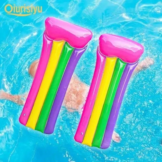 Colchoneta Inflable Arcoiris 130 Cm Playa Piscina