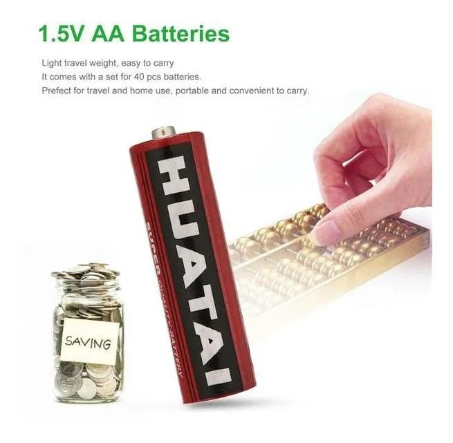 Caja 40 Pilas AA Huatai 1.5v Super Calidad
