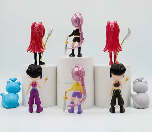 Muñeca Guerrera Kpop Demon Hunters Llavero Pack X4