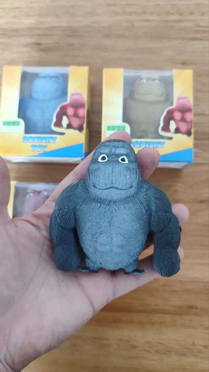 Pack 3 Squishys Gorila Capibara Y Cubo Antiestres