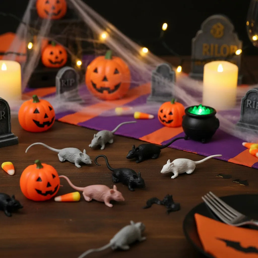 Mini Ratones De Plastico Pack X12 3cm