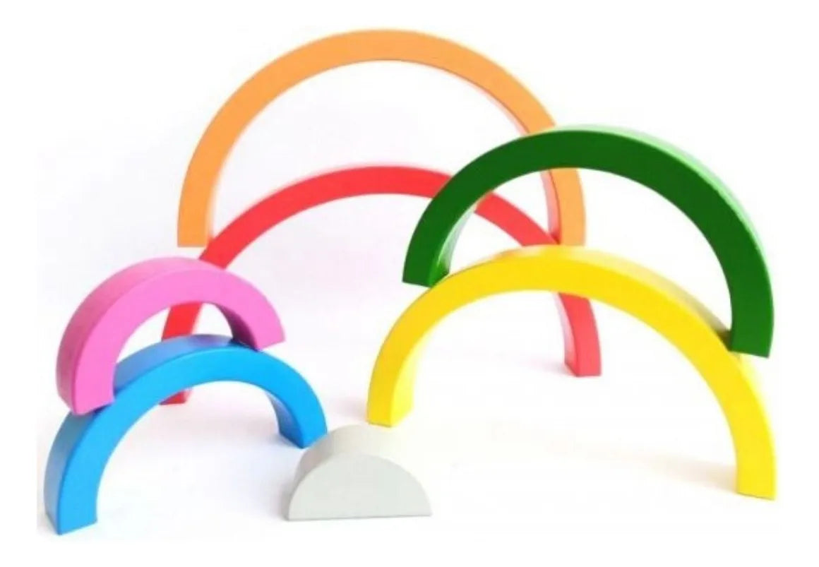 Arcoiris De Madera Waldorf Montessori 18cm