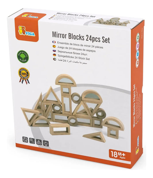 Juego De Bloques En Madera Formas Geometricas 24pcs