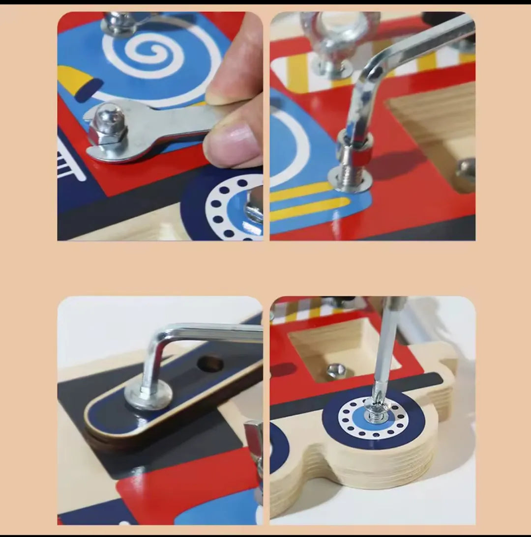 Tablero De Actividades Camión En Madera Montessori