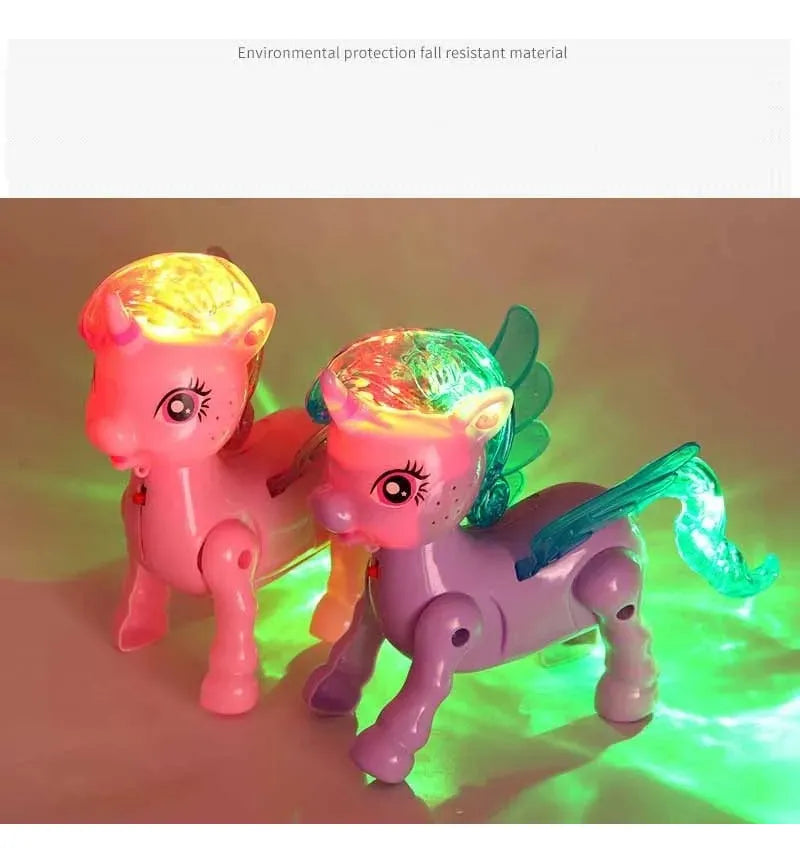 Unicornio Con Luz Sonido Y Movimiento 12x16 Cm