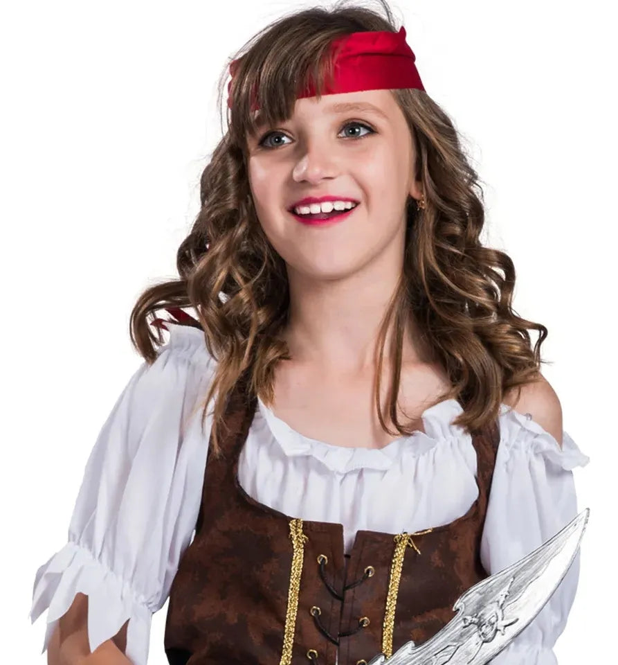 Disfraz Infantil Niña Pirata Vestido Corset Vincha