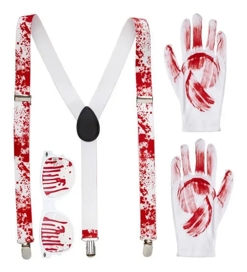 Set Asesino Sangriento Lentes Guantes Tiradores