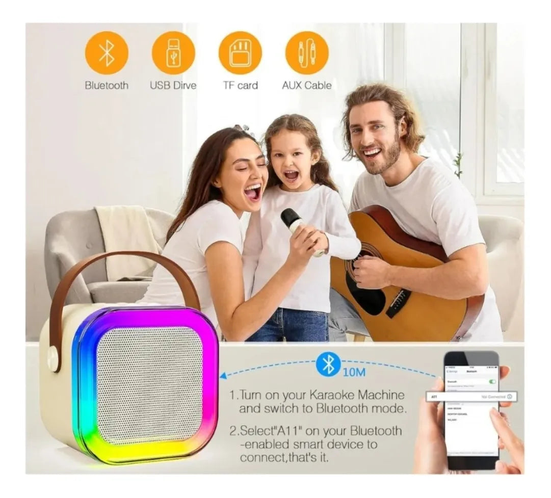 Parlante Con Bluetooth Mini Con Micrófono Karaoke