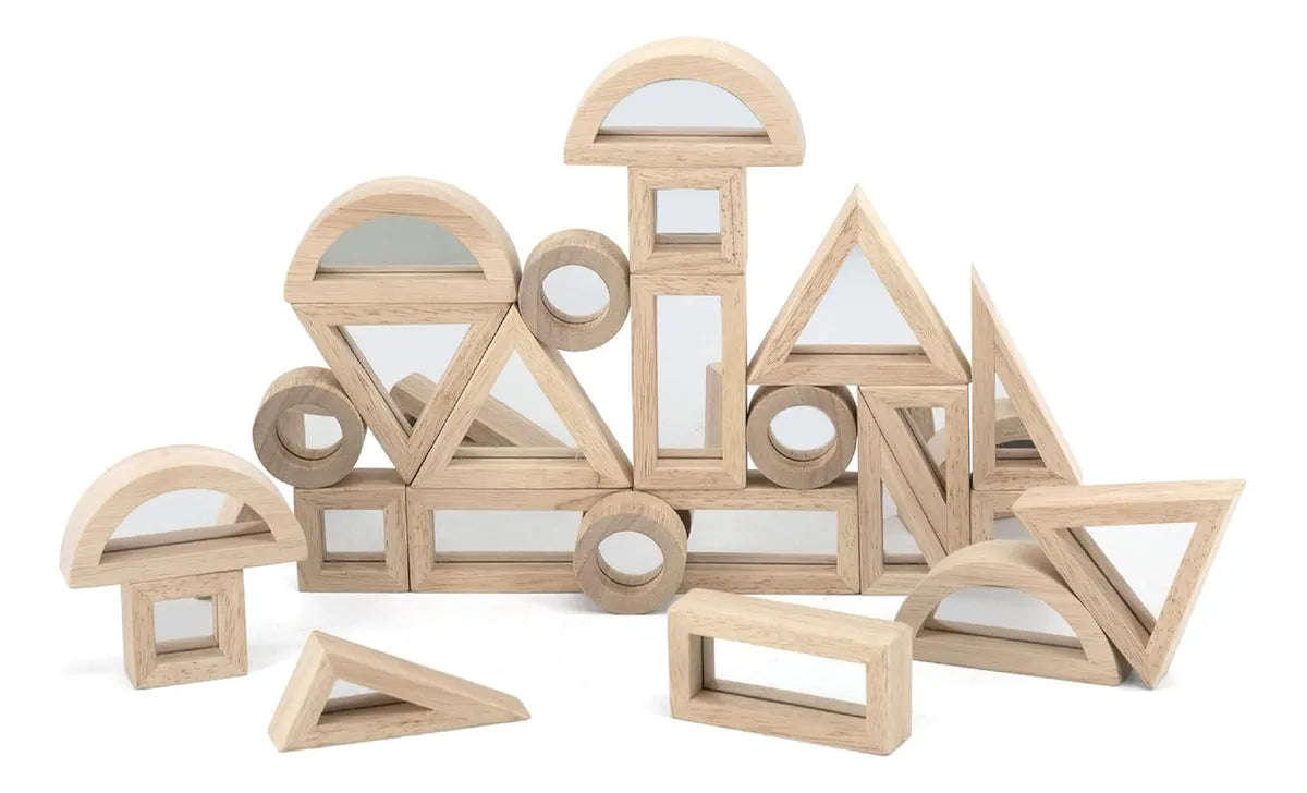 Juego De Bloques En Madera Formas Geometricas 24pcs