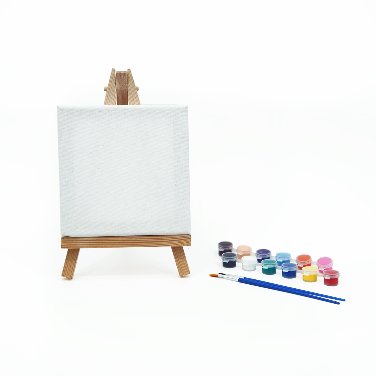 Kit De Arte Pizarra Lienzo C Atril+6témperas+pincel pack x6
