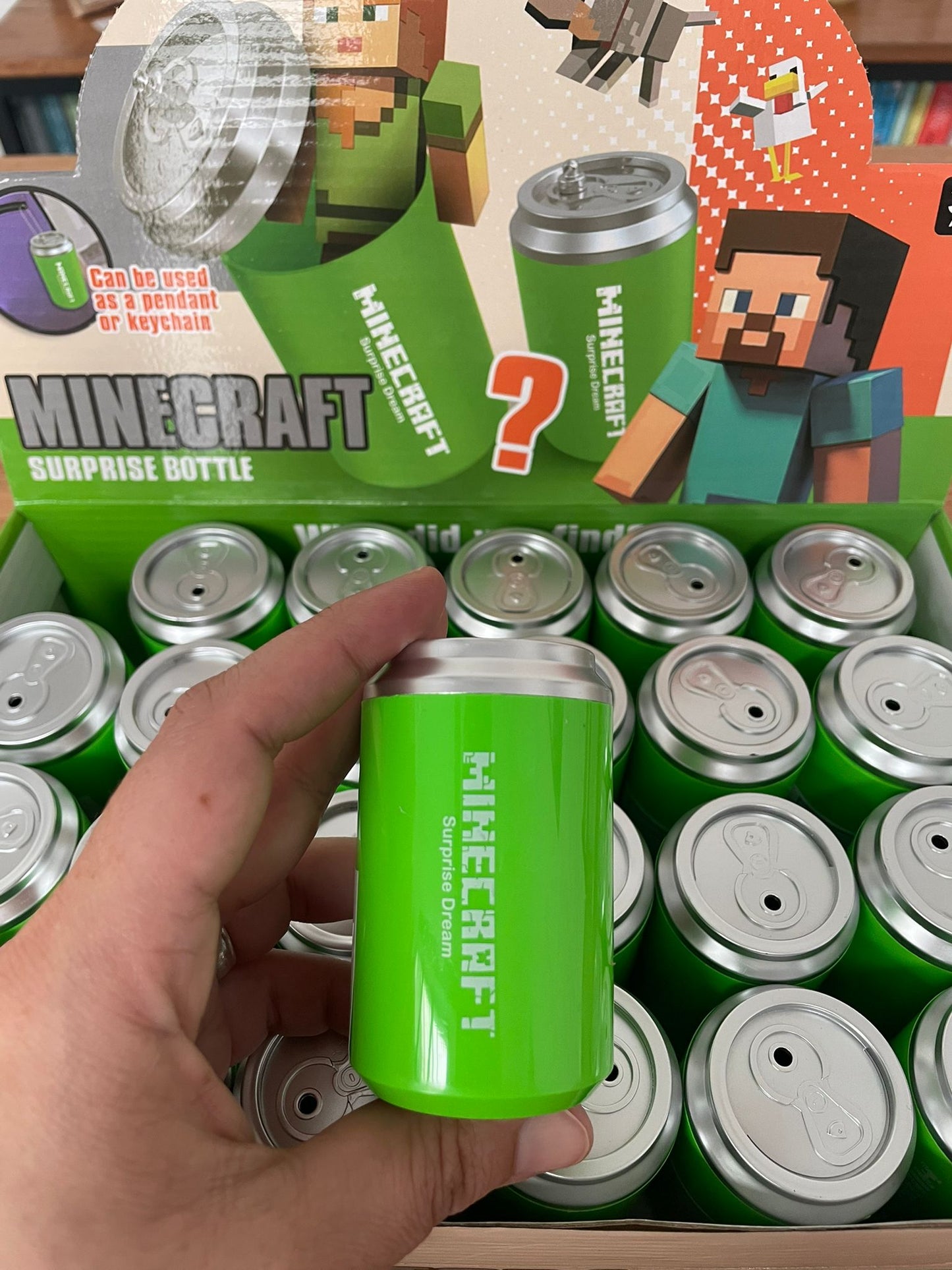 Lata C Llavero Sorpresa Minecraft Muñeco + Stickers