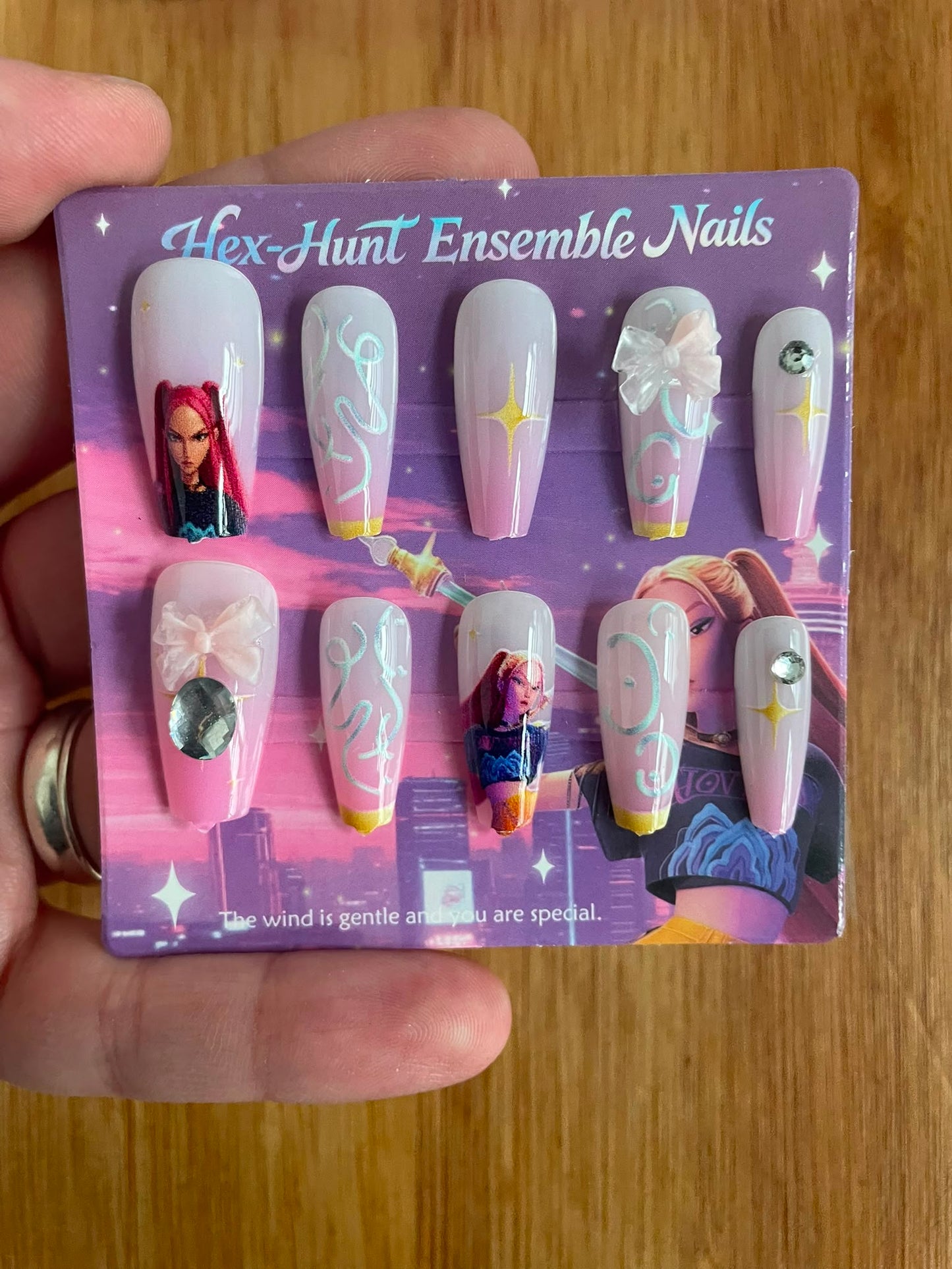 Uñas Postizas Infantiles Guerreras Kpop Pack X3