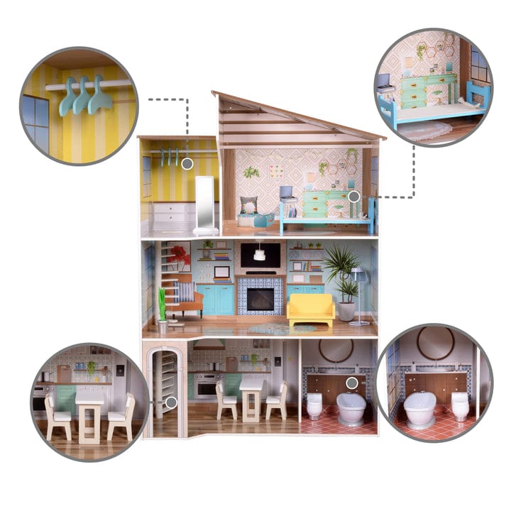 Casa De Muñecas En Madera Montessori 120cm