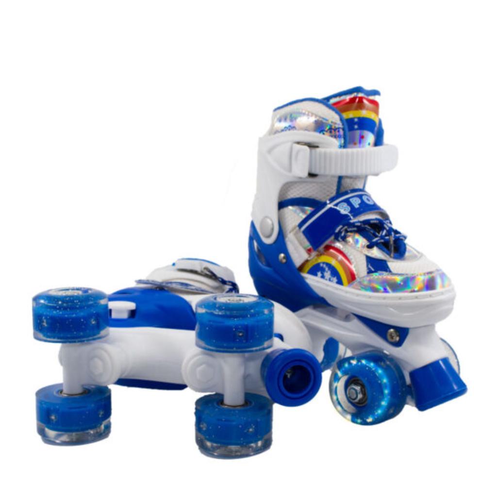 Patines Infantiles Ajustable C/luz Diseño Arcoíris