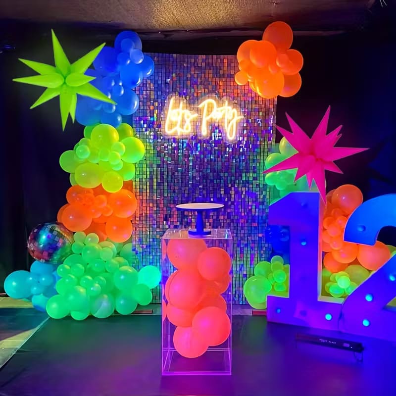 Estrella 3d Globo Multipunta Fluo Neon 27'